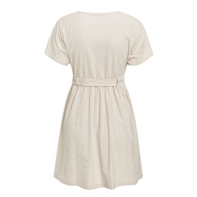 Load image into Gallery viewer, Women Cotton Linen Short Summer Dress (Simplee Korean Vestidos Dress®) - SAVE 50% TODAY ONLY