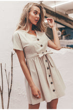 Load image into Gallery viewer, Women Cotton Linen Short Summer Dress (Simplee Korean Vestidos Dress®) - SAVE 50% TODAY ONLY