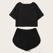 Load image into Gallery viewer, Graphics Tee &amp; Frilled Shorts Women Sleepwear Set (Sheiin®) - SAVE 50% TODAY ONLY