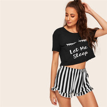 Load image into Gallery viewer, Graphics Tee &amp; Frilled Shorts Women Sleepwear Set (Sheiin®) - SAVE 50% TODAY ONLY