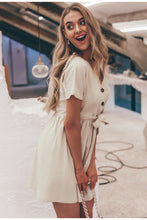 Load image into Gallery viewer, Women Cotton Linen Short Summer Dress (Simplee Korean Vestidos Dress®) - SAVE 50% TODAY ONLY