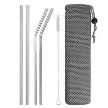 Load image into Gallery viewer, Deluxe Stainless Steel Straw® Set with cleaning brush (4 Pack/1 Set) Eco Friendly Reusable Drinking Straws - SAVE 50% TODAY ONLY