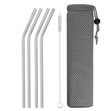 Load image into Gallery viewer, Deluxe Stainless Steel Straw® Set with cleaning brush (4 Pack/1 Set) Eco Friendly Reusable Drinking Straws - SAVE 50% TODAY ONLY
