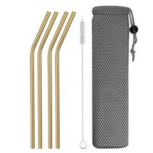 Load image into Gallery viewer, Deluxe Stainless Steel Straw® Set with cleaning brush (4 Pack/1 Set) Eco Friendly Reusable Drinking Straws - SAVE 50% TODAY ONLY