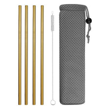 Load image into Gallery viewer, Deluxe Stainless Steel Straw® Set with cleaning brush (4 Pack/1 Set) Eco Friendly Reusable Drinking Straws - SAVE 50% TODAY ONLY