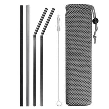 Load image into Gallery viewer, Deluxe Stainless Steel Straw® Set with cleaning brush (4 Pack/1 Set) Eco Friendly Reusable Drinking Straws - SAVE 50% TODAY ONLY