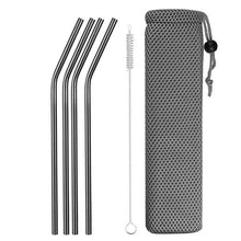 Load image into Gallery viewer, Deluxe Stainless Steel Straw® Set with cleaning brush (4 Pack/1 Set) Eco Friendly Reusable Drinking Straws - SAVE 50% TODAY ONLY