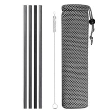 Load image into Gallery viewer, Deluxe Stainless Steel Straw® Set with cleaning brush (4 Pack/1 Set) Eco Friendly Reusable Drinking Straws - SAVE 50% TODAY ONLY