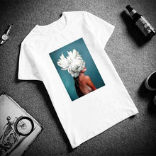 Load image into Gallery viewer, New Flowers-Feather Print, Women Cotton T-shirt (Harajuku Tees®) - SAVE 50% TODAY ONLY