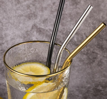 Load image into Gallery viewer, Deluxe Stainless Steel Straw® Set with cleaning brush (4 Pack/1 Set) Eco Friendly Reusable Drinking Straws - SAVE 50% TODAY ONLY