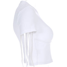 Load image into Gallery viewer, Chic White Slim Cropped Tee-Tops (Sweetown tops®) - SAVE 50% TODAY ONLY