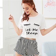 Load image into Gallery viewer, Graphics Tee &amp; Frilled Shorts Women Sleepwear Set (Sheiin®) - SAVE 50% TODAY ONLY