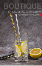 Load image into Gallery viewer, Deluxe Stainless Steel Straw® Set with cleaning brush (4 Pack/1 Set) Eco Friendly Reusable Drinking Straws - SAVE 50% TODAY ONLY